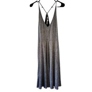 Rachel Roy, Heathered Gray Silver Dress, Nylon Blend, Strappy Back Casual Dress